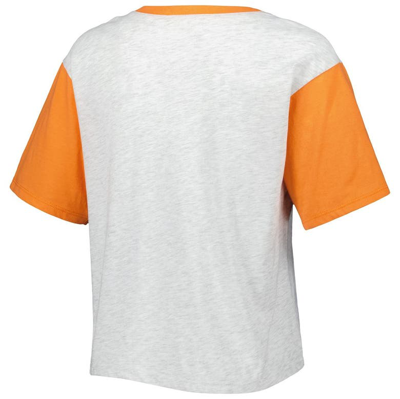 Shop 47 ' Gray/orange Clemson Tigers Dolly Cropped V-neck T-shirt