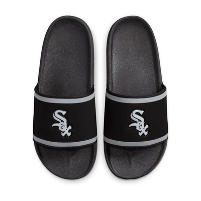 Shop Nike Chicago White Sox Off-court Wordmark Slide Sandals In Black