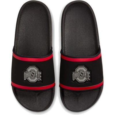 Shop Nike Ohio State Buckeyes Off-court Wordmark Slide Sandals In Black