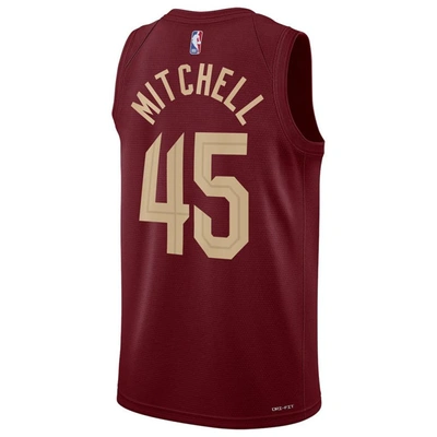 Shop Nike Unisex  Donovan Mitchell Wine Cleveland Cavaliers Swingman Jersey In Burgundy