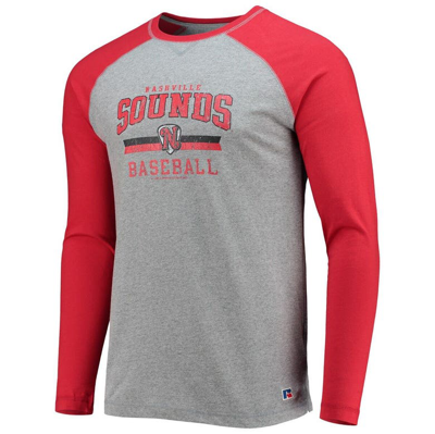 Shop Boxercraft Red/heathered Gray Nashville Sounds Long Sleeve Baseball T-shirt
