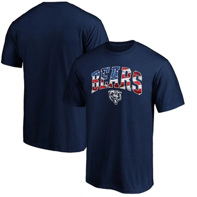 Shop Fanatics Branded Navy Chicago Bears Banner Wave Logo T-shirt