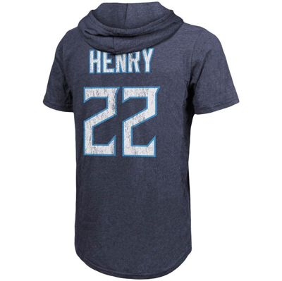 Shop Majestic Threads Derrick Henry Navy Tennessee Titans Player Name & Number Tri-blend Slim Fit Hoodie