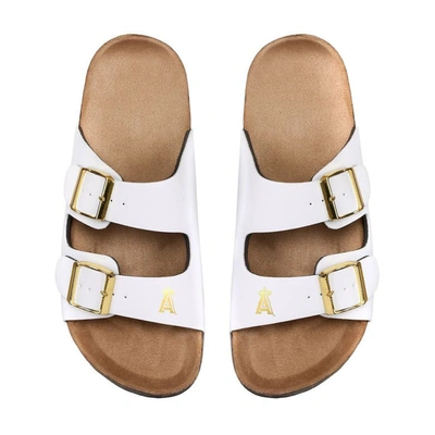 Shop Foco Los Angeles Angels Double-buckle Sandals In White