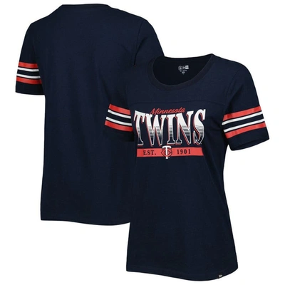 Shop New Era Navy Minnesota Twins Team Stripe T-shirt