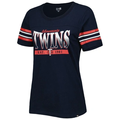 Shop New Era Navy Minnesota Twins Team Stripe T-shirt