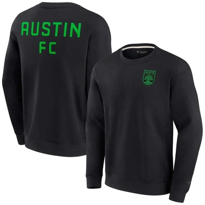 Fanatics Signature Unisex  Black Austin Fc Super Soft Fleece Crew Sweatshirt In Black