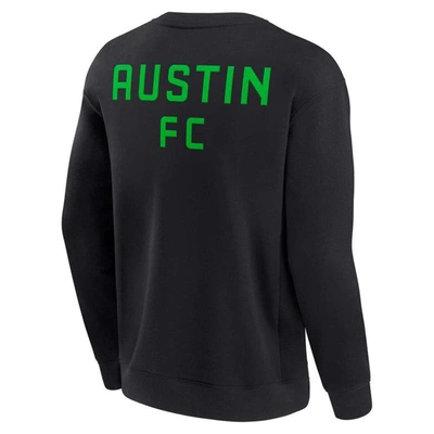 Fanatics Signature Unisex  Black Austin Fc Super Soft Fleece Crew Sweatshirt In Black