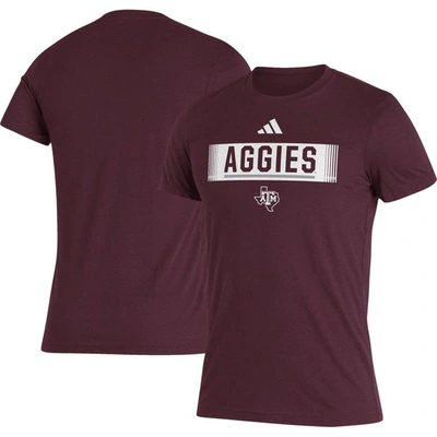 Shop Adidas Originals Adidas Maroon Texas A&m Aggies Wordmark Tri-blend T-shirt