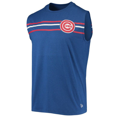 Shop New Era Heathered Royal Chicago Cubs Muscle Tank Top In Heather Royal