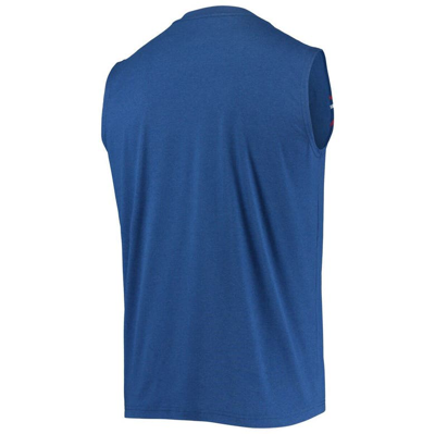 Shop New Era Heathered Royal Chicago Cubs Muscle Tank Top In Heather Royal