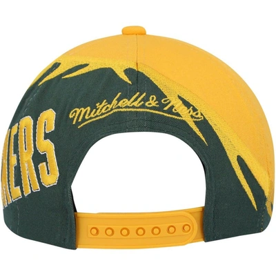 Shop Mitchell & Ness Youth  Gold/green Green Bay Packers Spiral Snapback Hat