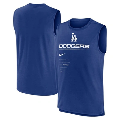 Shop Nike Royal Los Angeles Dodgers Exceed Performance Tank Top