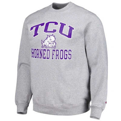 Shop Champion Heather Gray Tcu Horned Frogs High Motor Pullover Sweatshirt