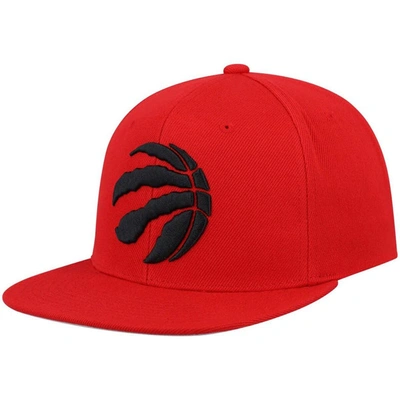 Shop Mitchell & Ness Red Toronto Raptors Core Side Snapback Hat