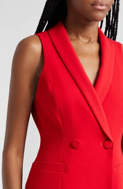 Shop Alice And Olivia Latoya Sleeveless Blazer Minidress In Perfect Ruby