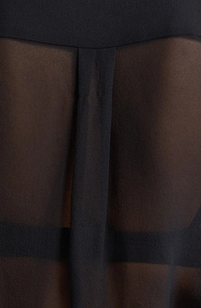 Shop Alice And Olivia Lloyd Tie Neck Sheer Silk Top In Black