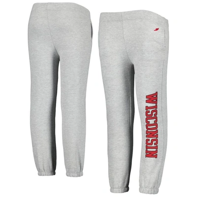 Shop League Collegiate Wear Youth  Heather Gray Wisconsin Badgers Essential Pants