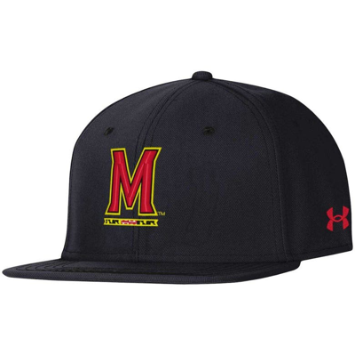 Shop Under Armour Black Maryland Terrapins Baseball Flex Fit Hat