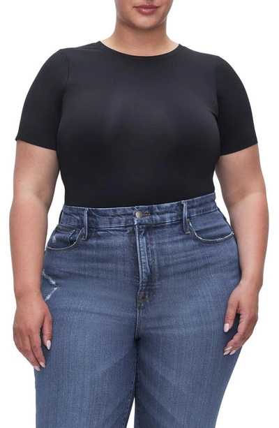 Shop Good American Scuba Short Sleeve Bodysuit In Black001