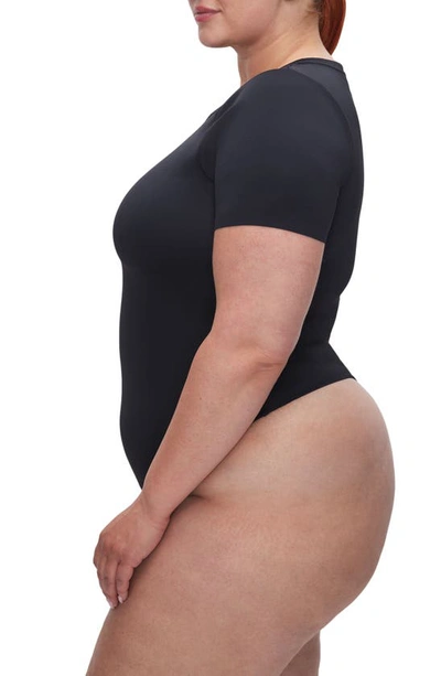 Good American Scuba Crewneck Bodysuit In Black001