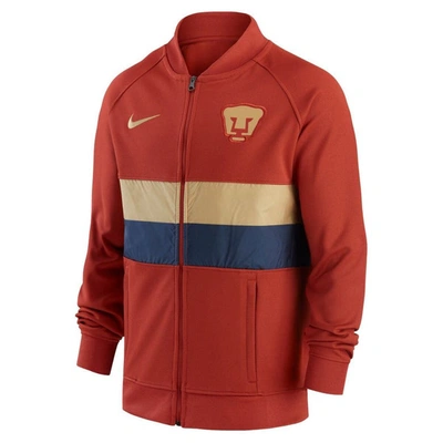 Shop Nike Youth  Burnt Orange Pumas I96 Anthem Raglan Full-zip Jacket