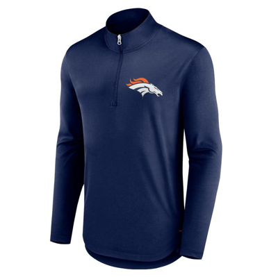 Fanatics Branded Navy Denver Broncos Tough Minded Quarter-zip Top In Navy