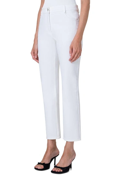 Akris Punto Maru Slim-leg Ankle Stretch Denim Pants In Cream