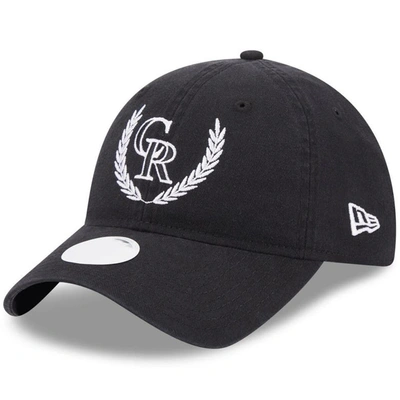Shop New Era Black Colorado Rockies Leaves 9twenty Adjustable Hat