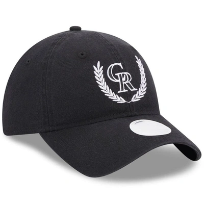 Shop New Era Black Colorado Rockies Leaves 9twenty Adjustable Hat