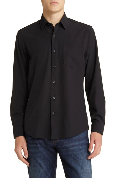 Shop Nordstrom Solid Button-up Shirt In Black