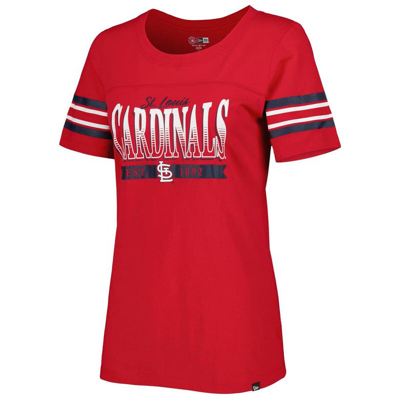 Shop New Era Red St. Louis Cardinals Team Stripe T-shirt