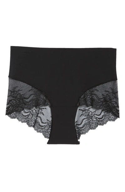 Spanx Undie-tectable Lace Hi-hipster Panty In Very Black