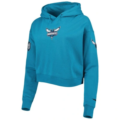 Shop Pro Standard Teal Charlotte Hornets Classic Fleece Cropped Pullover Hoodie