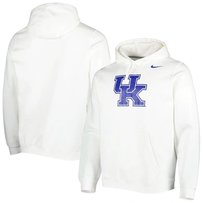 Shop Nike White Kentucky Wildcats Logo Club Pullover Hoodie