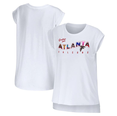 Shop Wear By Erin Andrews White Atlanta Falcons Greetings From Muscle T-shirt