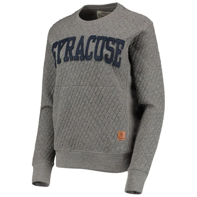 Pressbox Heather Charcoal Syracuse Orange Moose Quilted Pullover Sweatshirt In Gray