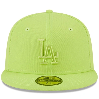 Shop New Era Neon Green Los Angeles Dodgers 2023 Spring Color Basic 59fifty Fitted Hat