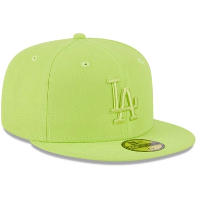 Shop New Era Neon Green Los Angeles Dodgers 2023 Spring Color Basic 59fifty Fitted Hat