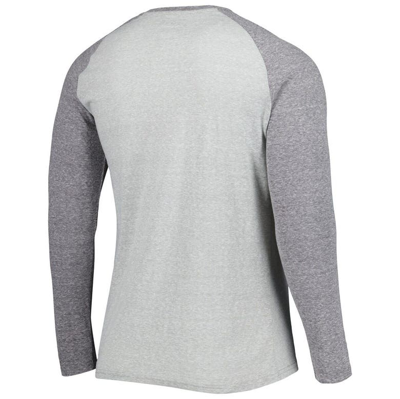 Concepts Sport Heather Gray Los Angeles Rams Ledger Raglan Long Sleeve Henley T-shirt In Gray