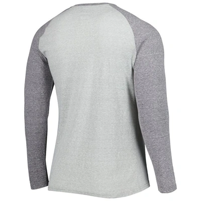 Shop Concepts Sport Heather Gray Los Angeles Chargers Ledger Raglan Long Sleeve Henley T-shirt