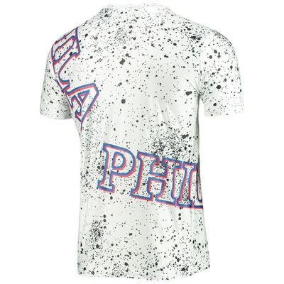 Shop Fisll White Philadelphia 76ers Gold Foil Splatter Print T-shirt