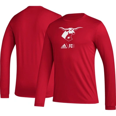 Shop Adidas Originals Adidas Red Fc Dallas Icon Aeroready Long Sleeve T-shirt