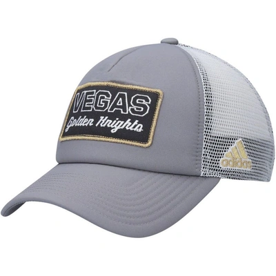 Shop Adidas Originals Adidas Gray/white Vegas Golden Knights Locker Room Foam Trucker Snapback Hat