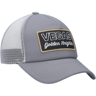 Shop Adidas Originals Adidas Gray/white Vegas Golden Knights Locker Room Foam Trucker Snapback Hat