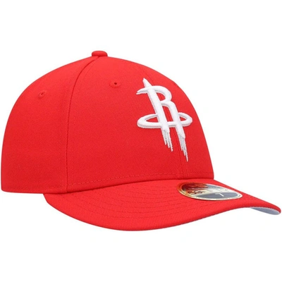 Shop New Era Red Houston Rockets Team Low Profile 59fifty Fitted Hat