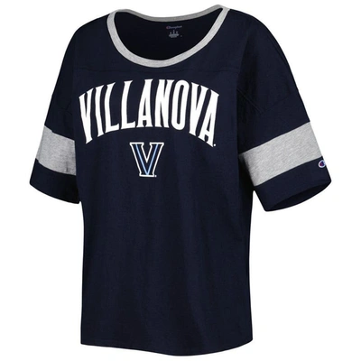 Shop Champion Navy Villanova Wildcats Jumbo Arch Striped Half-sleeve T-shirt