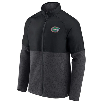 Shop Fanatics Branded Black/heathered Charcoal Florida Gators Durable Raglan Full-zip Jacket