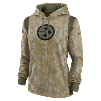 Shop Nike Olive Pittsburgh Steelers 2021 Salute To Service Therma Performance Pullover Hoodie