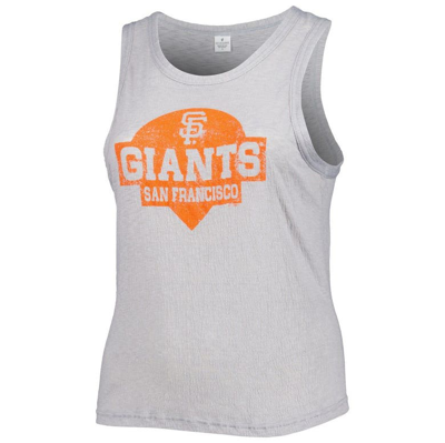 Shop Soft As A Grape Gray San Francisco Giants Plus Size High Neck Tri-blend Tank Top